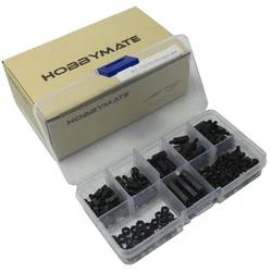 HOBBYMATE 180Pcs Assorted M3 Nylon Screws Nut Standoffs Spacers for DIY Building of FPV RC Quadcopter Drone, PC mods