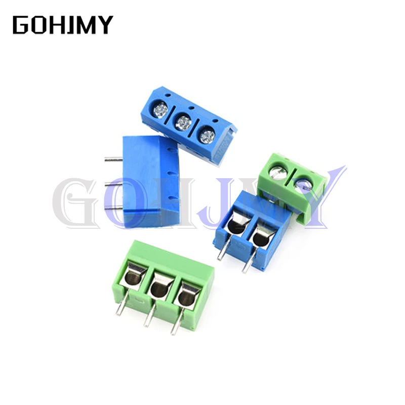 10PCS KF7.62 KF103 KF126 KF128 KF129 KF300 KF301 KF350 Connector PCB Screw Terminal Block Connector 2PIN 3PIN Green Blue