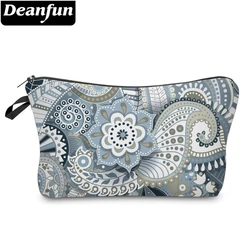 Deanfun cinza mandala flor pequena bolsa cosmética 3d impresso à prova dwaterproof água poliéster maquiagem para mulher 51559