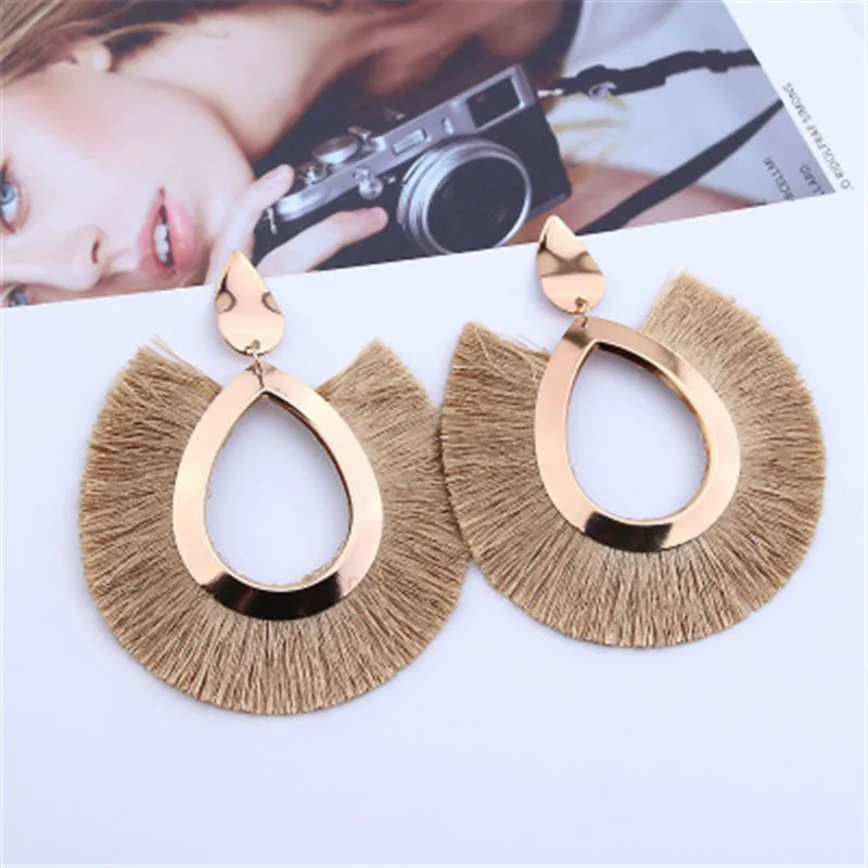 Fashion Bohemian Big Tassel Earrings for Women 2023 Trendy flamenca Large Fringe Drop Dangle Earring Pendientes Jewelry brincos