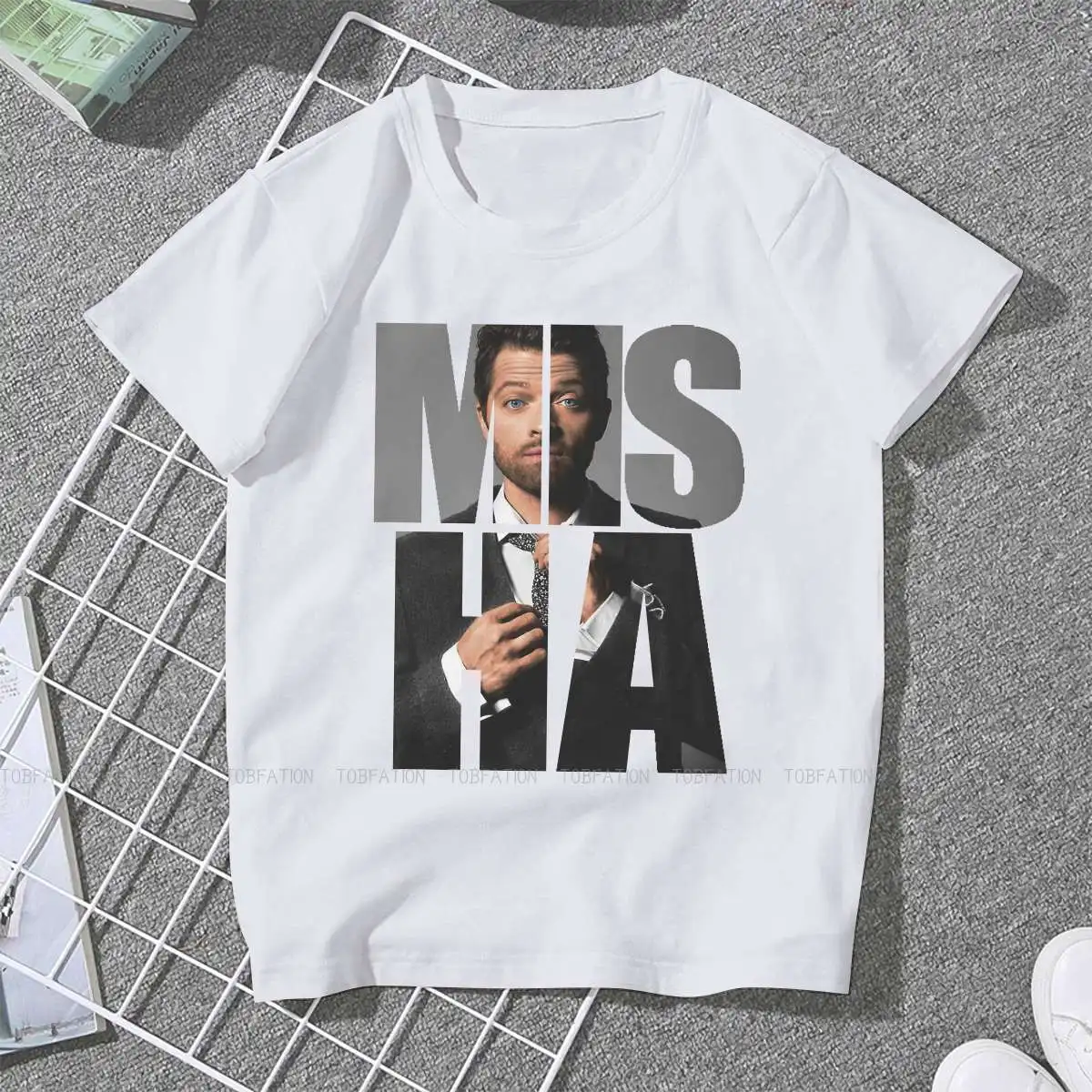 Supernatural Dean Winchester TShirt for Woman Girl 5XL Misha Misha Misha Collins Basic Leisure Tee T Shirt Novelty Fluffy