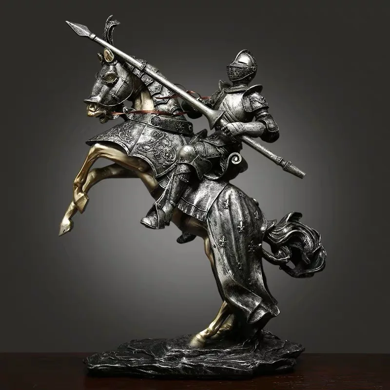 [Creative ] European Knight Armor Statue Decorations Home Living Room Wine Cabinet Office Model Room Decor Crafts Furnishings