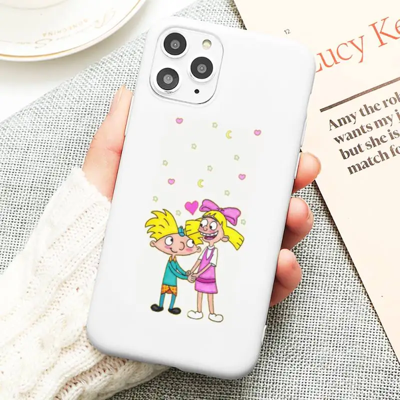 Hey Arnold Helga Phone Case Silicone Phone Case for iphone 13 12 11 Pro Max XR XS X Soft Candy Cover for iPhone 6 6S 7 8 Plus