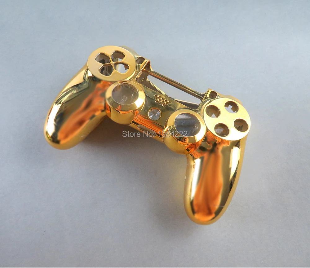 プレイステーション4 pro,ps4 pro 4.0,v2コントローラー,6個,jds040,jdm040用のボタンなしクロームメッキハウジングケース