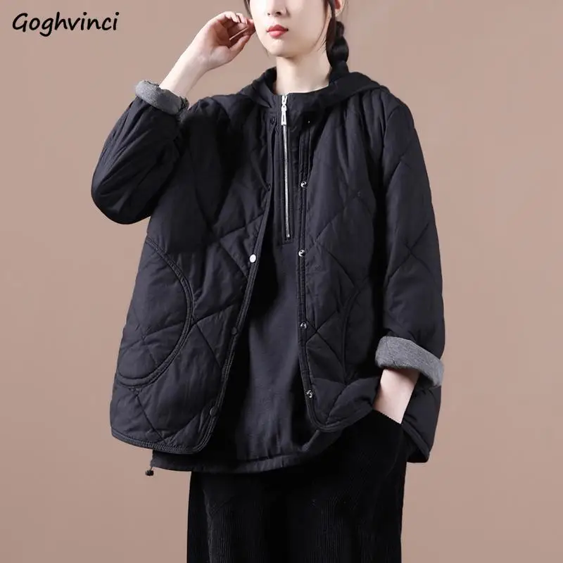 

Parkas Women Solid O-neck Design Mature Ladies Charming Keep Warm Winter Thick Elderly Female All-match Single Breasted Trendy