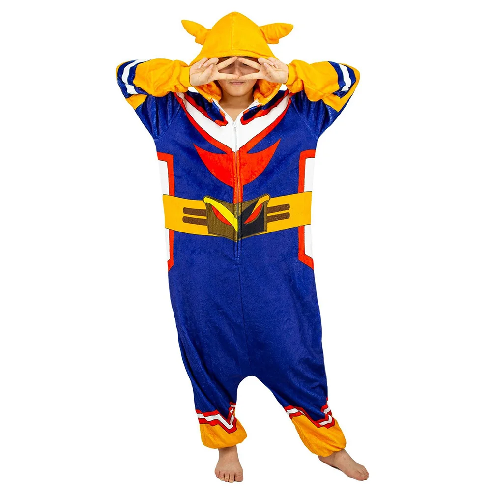 All·Might Cosplay Pajama Adult Unisex Onesie Flannel Sleepwear Pyjamas