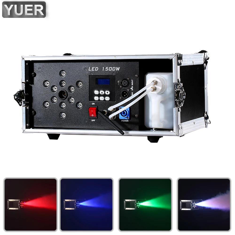 

YUER 1500W 12X3W LED Fog Machine RGB 3IN1 Smoke Machine LCD-2 For DJ Disco Stage Effect Wedding Bar Music Party Nightclub