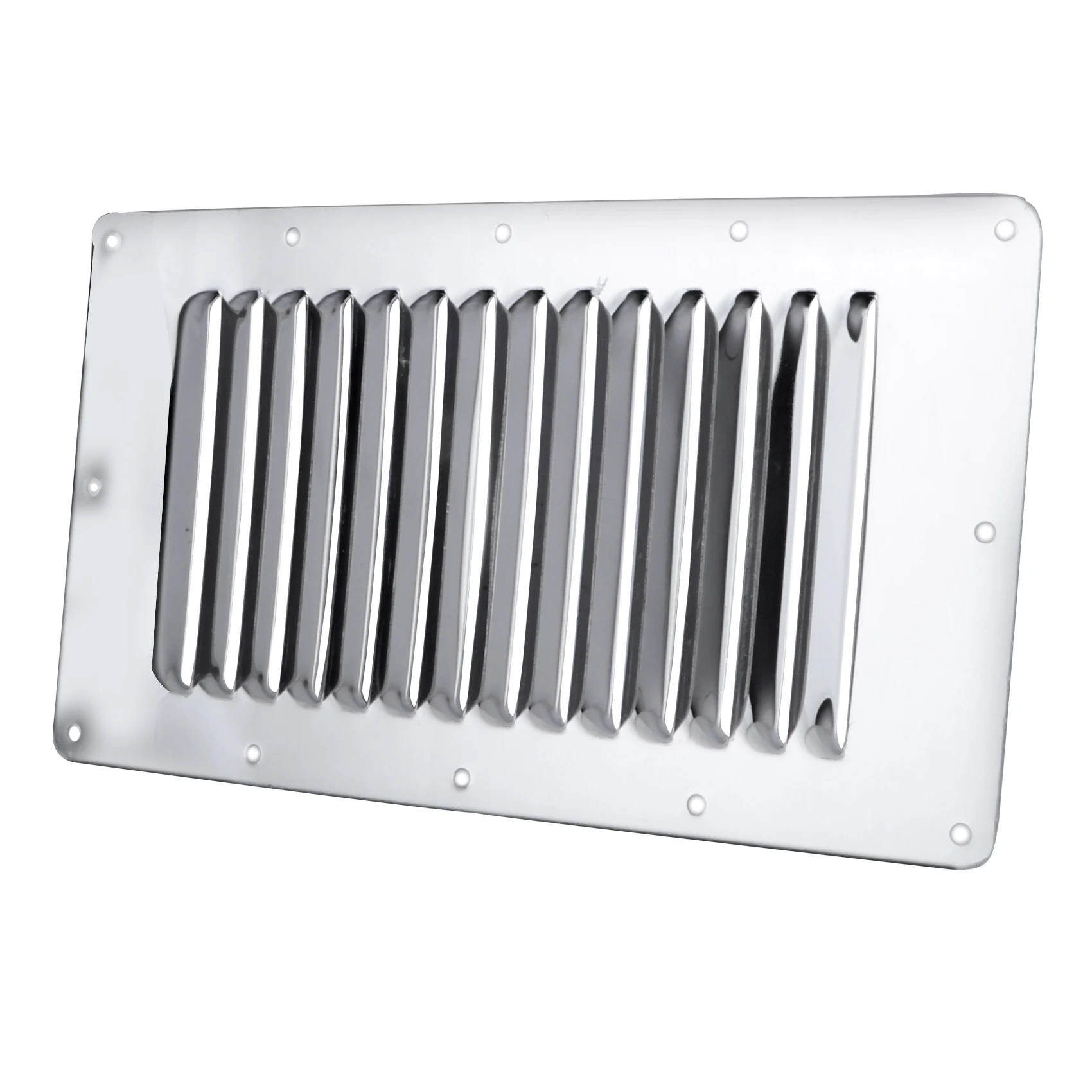 A Pair 23.0cm*11.50cm Louvred Stainless Steel Square Air Vent Grille Metal Wall Ventilation