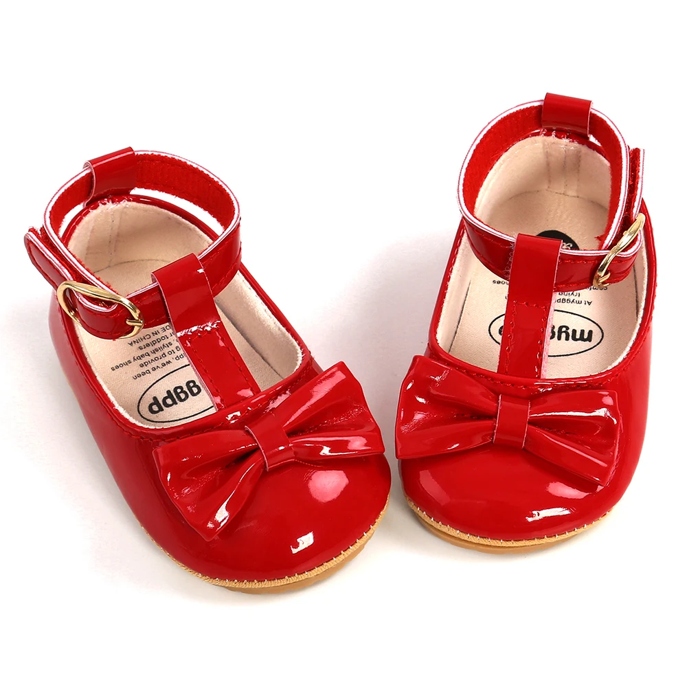 2021 Spring Baby Shoes PU Leather Newborn Boys Girls Shoes First Walkers Princess Bowknot Baby Prewalker