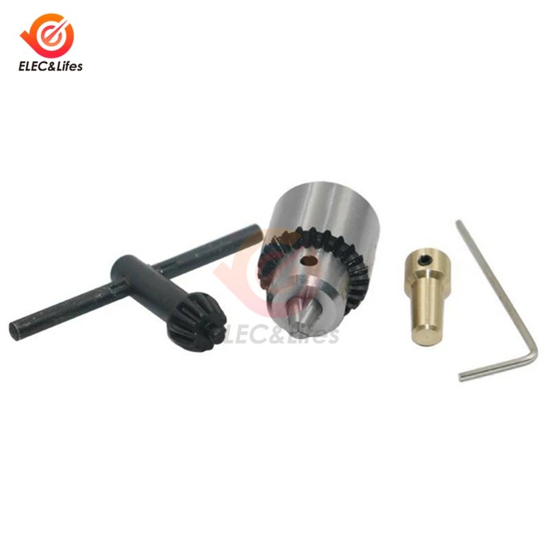 Micro Motor Drill Chuck Clamping Range 0.3-4mm Taper Mounted Mini Drill Chuck With Chuck Key 3.17mm Brass Electric Motor Shaft