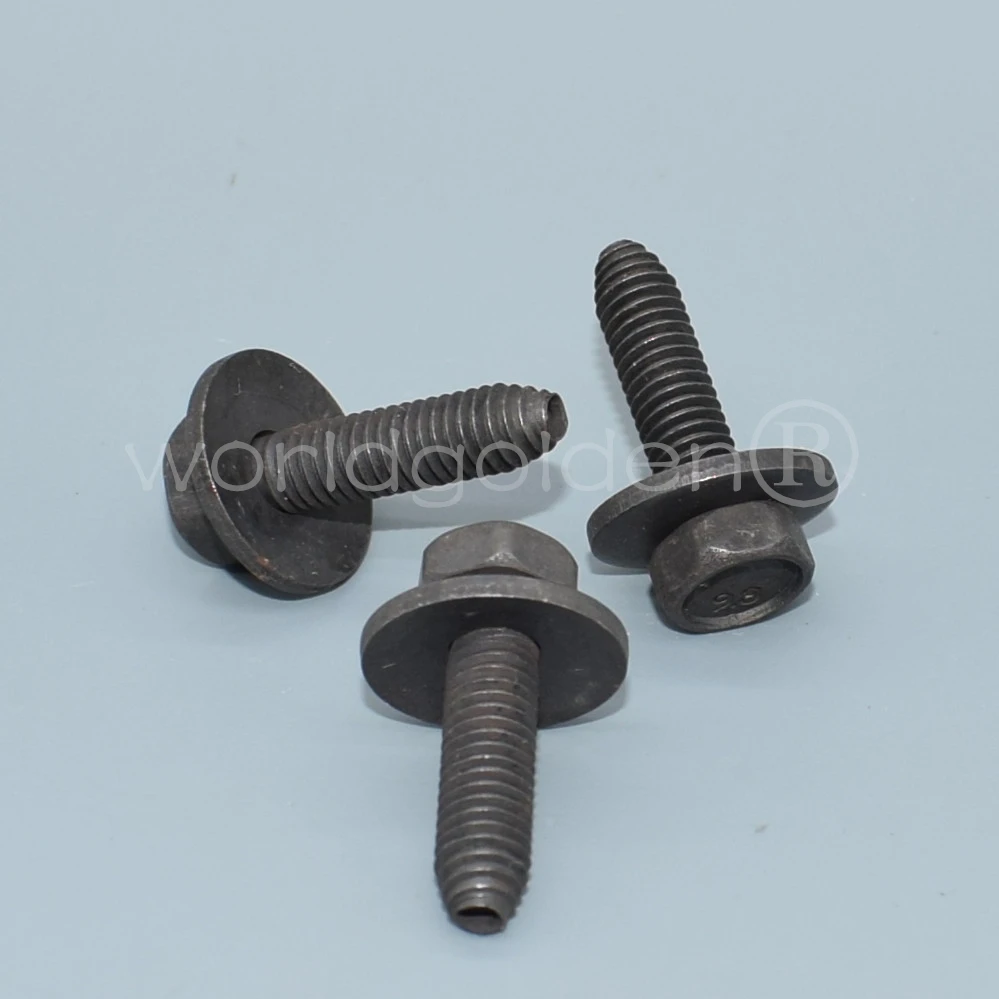 worldgolden 100pcs metal fasteners Zinc Black Hexagon Tapping Screw for GM 11503834*,20351035*