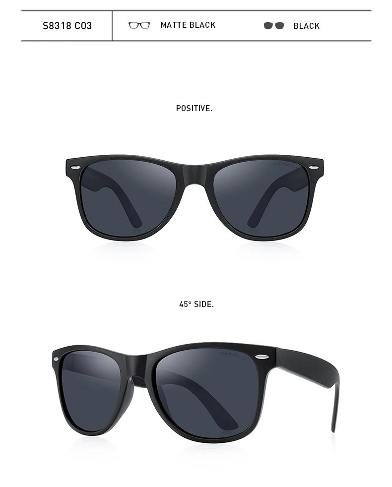 MERRYS DESIGN Men Polarized Sunglasses For Women Classic Retro Rivet Sunglasses For Driving Fishing Outdoor Shades S8318