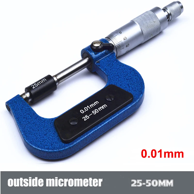 Micrômetro espiral externo, precisão 100mm/ 25-50mm/ 50-75mm/ 75-125mm/150-0.01mm, ferramentas de medição de calibre vernier
