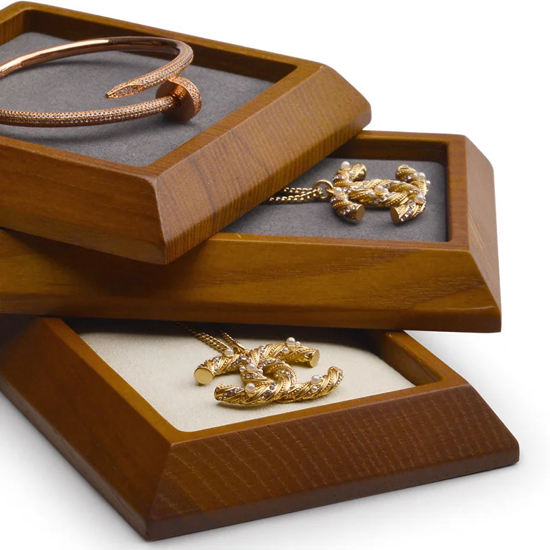 New product solid wood jewelry tray, vintage bracelet, earrings, necklace storage tray, multifunctional jewelry tray