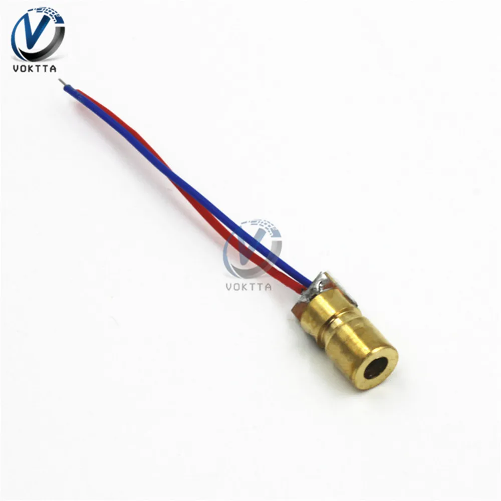 10Pcs 3V 5V 650nm 6mm Red Dotted Small Laser Module Internal Dimming Copper Head Mini Laser Pointer