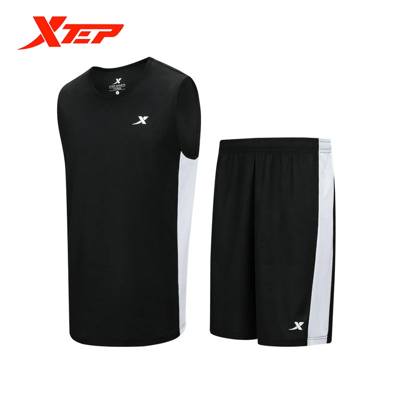 Xtep Summer Sports Set Men's Basketball Suit Men's Sportswear Breathable Colorful Simple Oversize Short And T-Shirt 879229820246