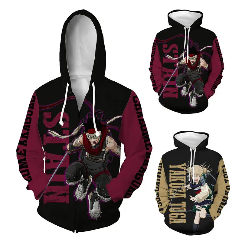 جديد 2021 سترة الموسم أكاديمية بطلي رائعة الطباعة Himiko Toga لعبة الرسوم المتحركة ثلاثية الأبعاد تأثيري سترة هالوين زي دعوى