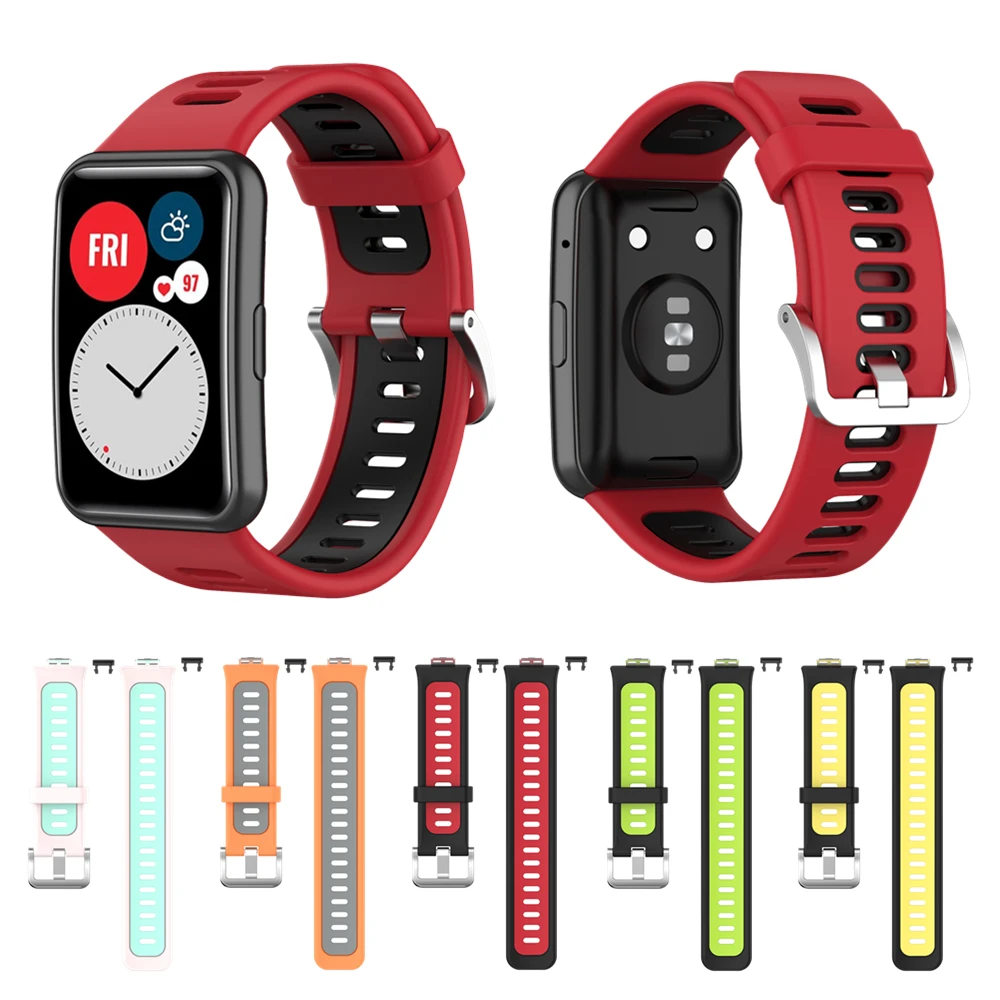 سيليكون الرياضة سوار حزام لهواوي ساعة صالح استبدال معصمه اكسسوارات لهواوي صالح حزام (Band) ساعة ملونة Correa