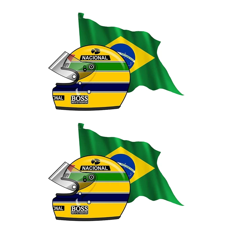 

Ayrton SENNA FLAG BRAZIL Helmet Car Sticker Accessories Vinyl PVC Motorcycle Windshield JDM Van Bike Offroad RV A4