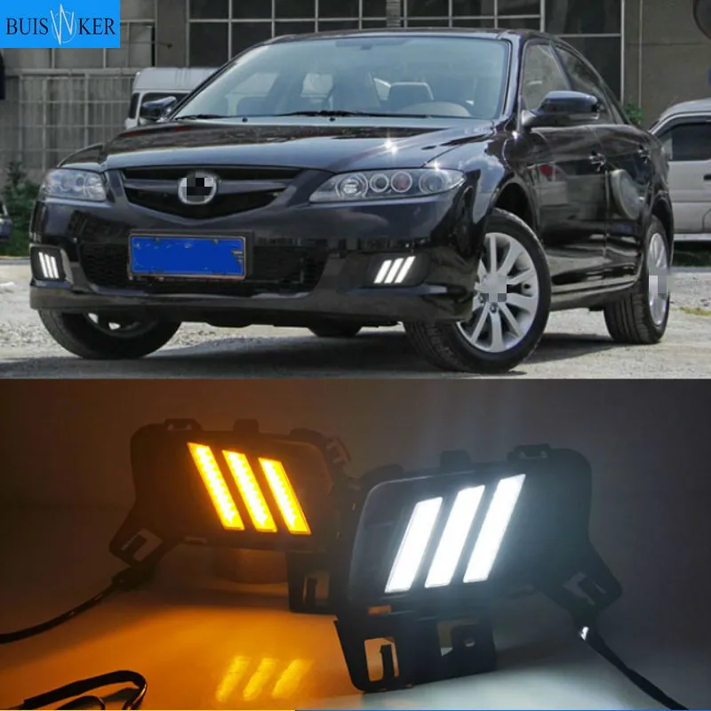 

2pcs For Mazda 6 Mazda6 2006-2015 LED DRL Daytime Running Light Daylight Waterproof Turn Signal lamp