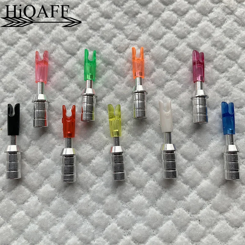 24 Pcs HiQ Arrow Aluminum Pins + Plastic Nocks  Size S For ID 6.2 mm  Arrow Shaft Archery Accessory