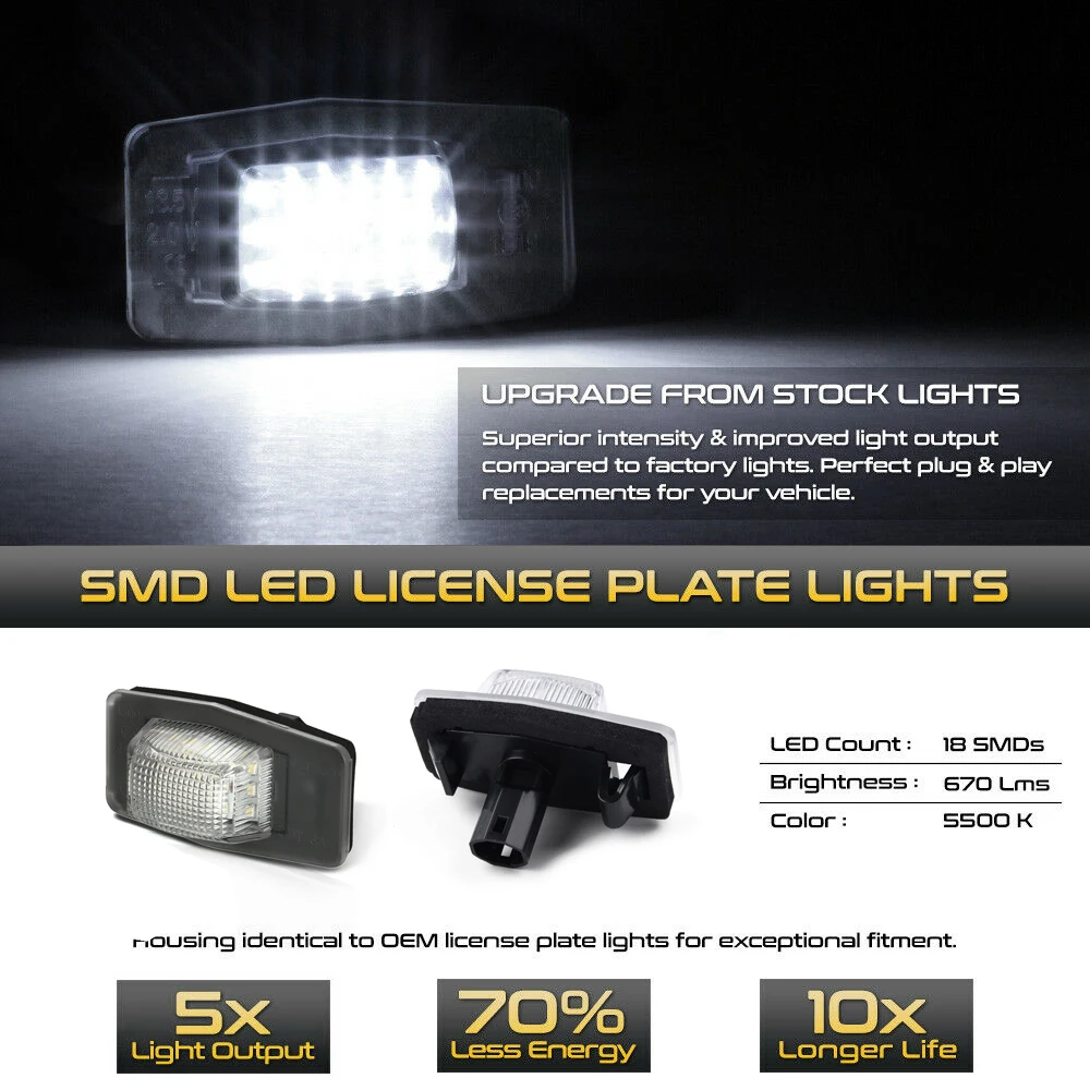 Luce targa A LED 2 pezzi per Mazda 323 Protege Miat MX-5 NB Tribute EP MPV LW questo è un # OEM: NC1051270 A/B/C