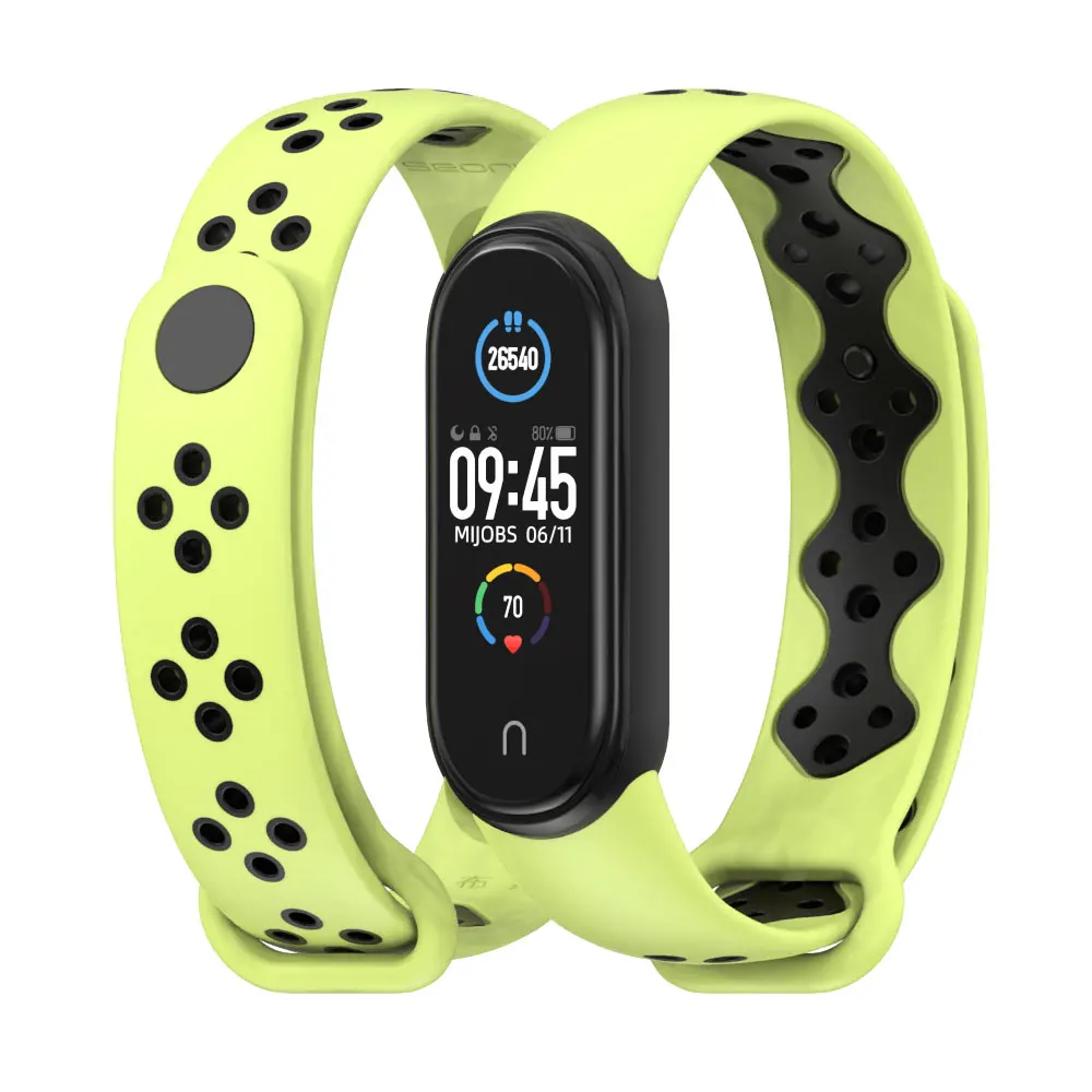 ل Mi الفرقة 6 7 حزام سوار ل شاومي Mi الفرقة 5 حزام سيليكون Miband 7 الأساور ل Amazfit الفرقة 5 مكافحة العرق تنفس