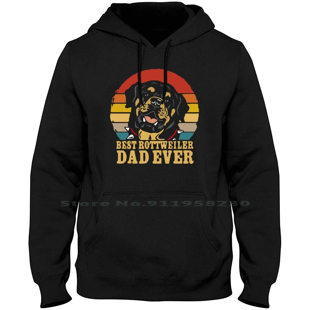 Vintage Best Rottweiler Dad Ever Father’s Day Hoodie Sweater Cotton Rottweiler Animals Popular Father Trend Best Tage Ever Tag