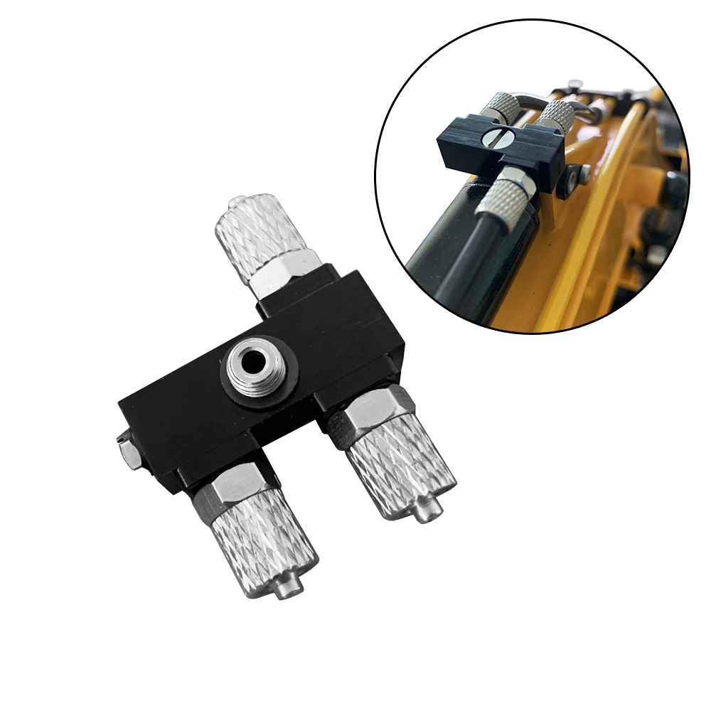 3 Channel CNC Metal Connector for Hydraulic Cylinder of 1/12 RC Excavator Bulldozer Car Parts