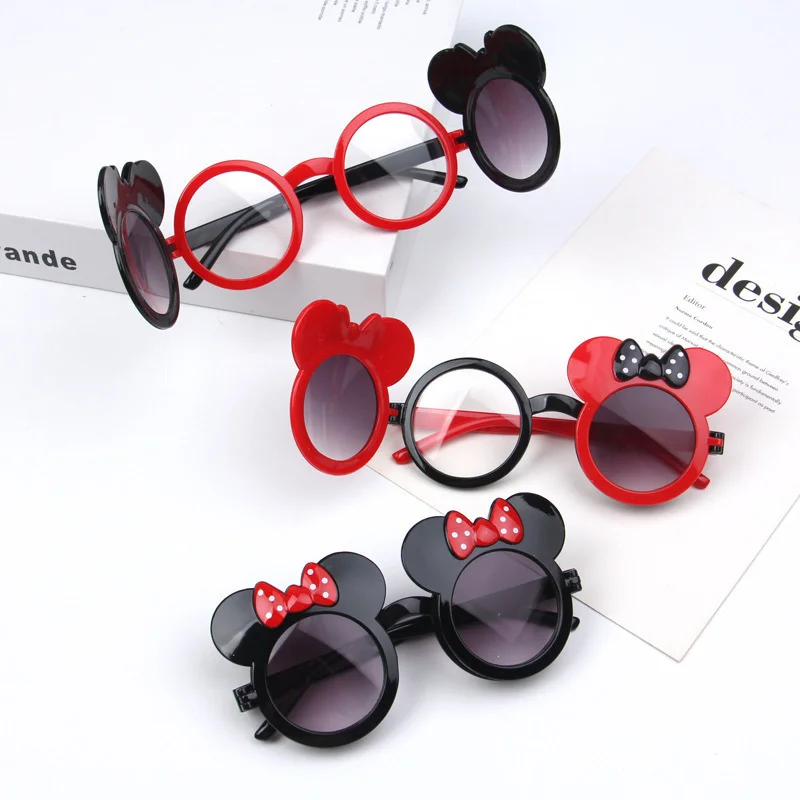 Disney New Mickey Minnie Mouse Children Sunglasses Clamshell Shaped glasses Party Birthda Decorations for kid's Figure Gifts