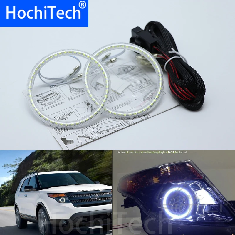 

Для Ford Explorer 2011-2018, ультра яркий SMD, белый, фотосветильник, глаза ангела, 2600LM, 12 В, комплект колец, дневной свет