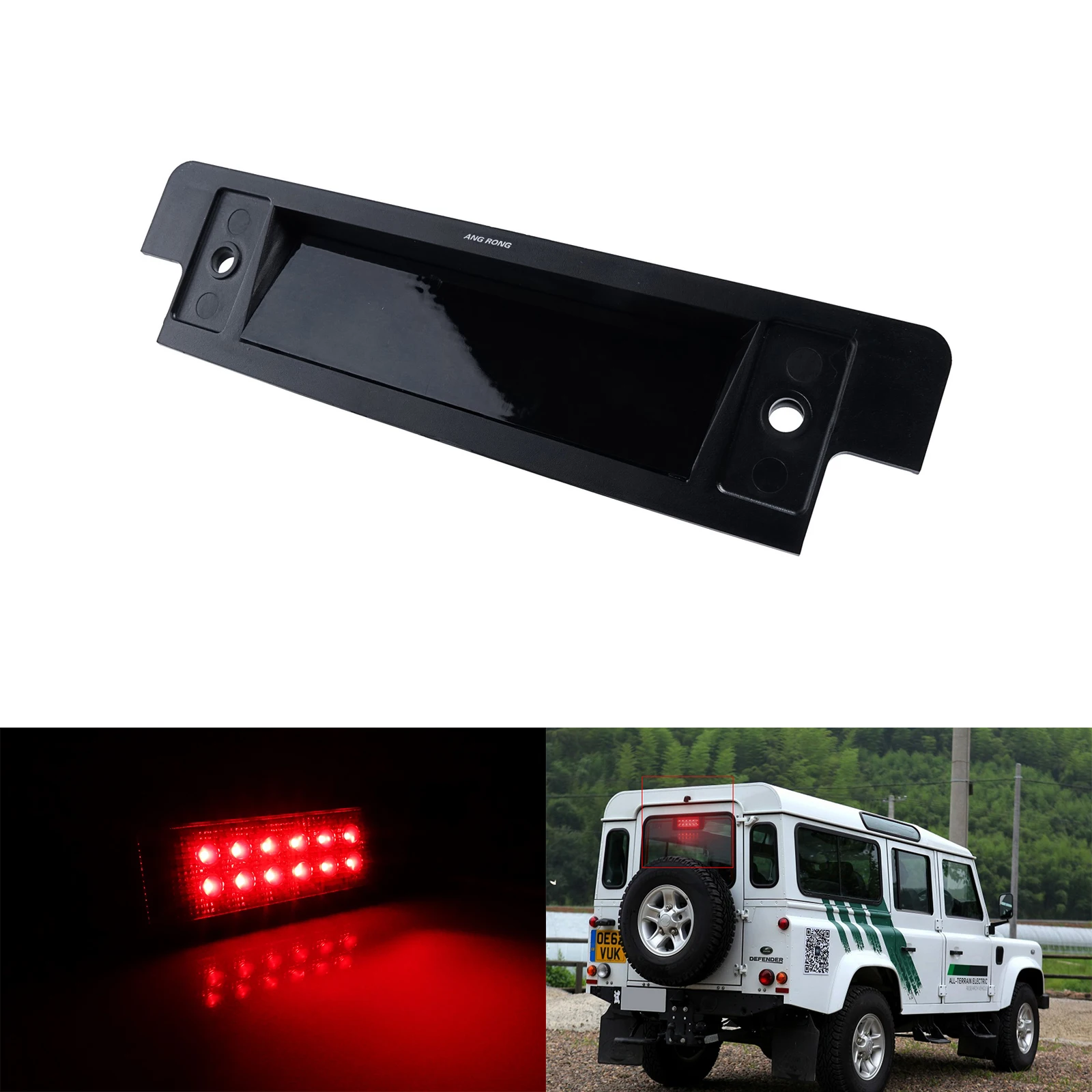 

ANGRONG For Land Rover Defender 90 Discovery Black Lens Third LED High Level Brake Stop Light