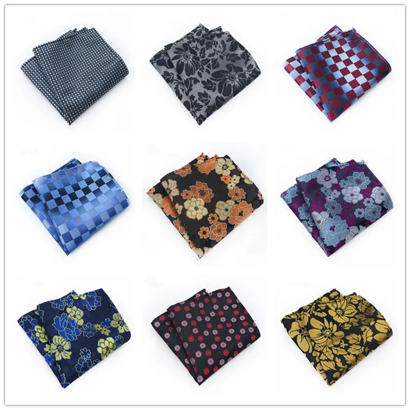 tie accessories New 25*25CM pocket square paisley floral plaid men\'s gift business suit handkerchief men