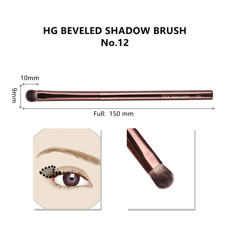 Beveled Shadow Makeup Brush No.12 - Small Eye Shadow Smudging Blending Highlighting Beauty Cosmetics Tools