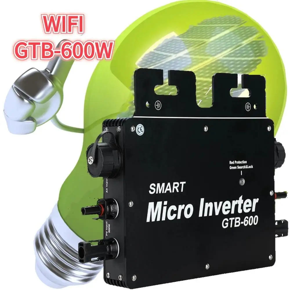 China Factory 600W 24V 36V On Grid Inverter For Solar Power MPPT Pure Sine Wave Convertor 110V 220V AC Smart WIFI Mode Portable