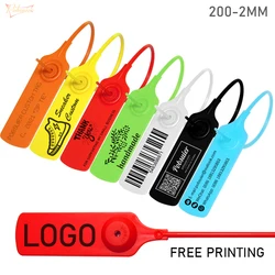 100Pcs Custom Clothing Hang Tags Personalized Plastic Security Seals Logo Print Garment Shoe Clothes Tamper Proof Label 200mm