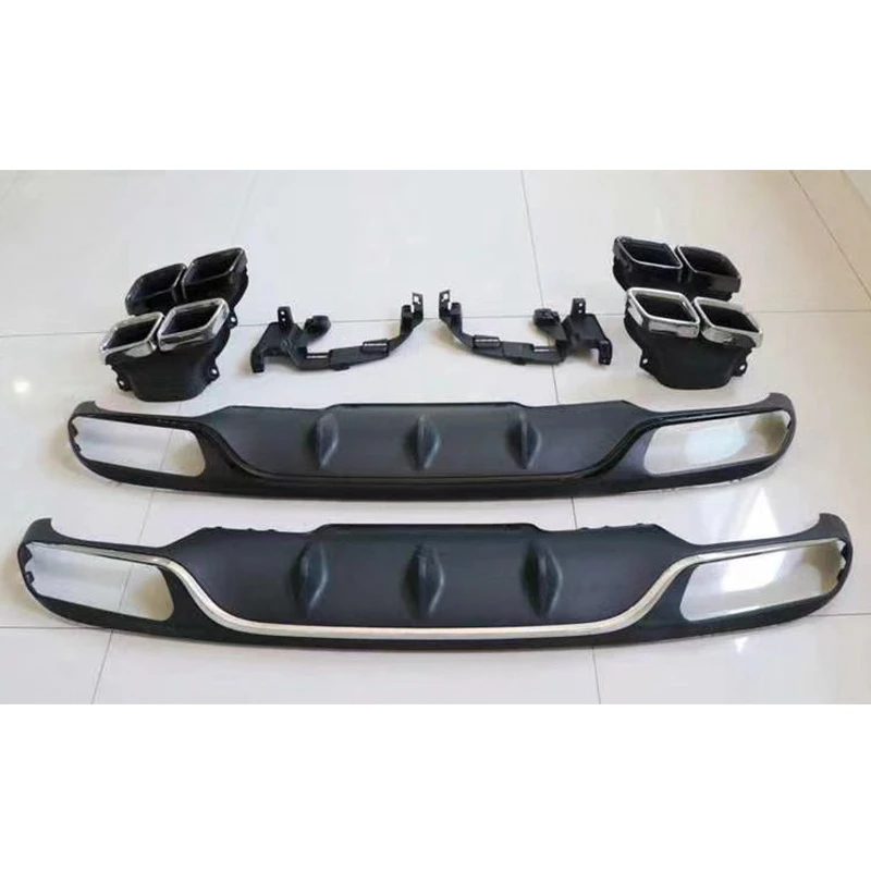 ABS Rear Bumper Lip Diffuser Spoiler with Exhaust Tips for Benz E Class W213 E200 E260 E300 2017-2019 E63 Style Diffuser - view 3