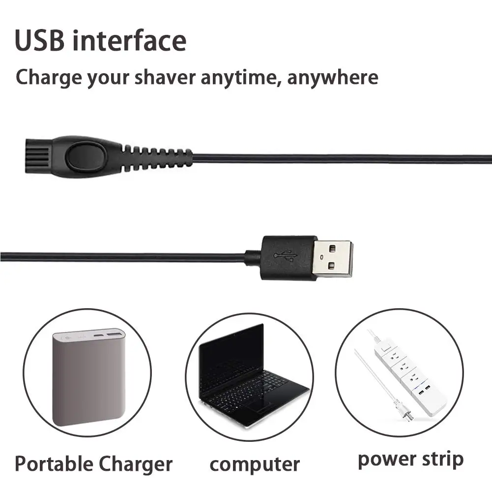 USB Shaver Charger for Philips-Norelco HQ8505 Norelco 7000 5000 3000 Series Shaver Power Cord 5V Replacement Charger Cord