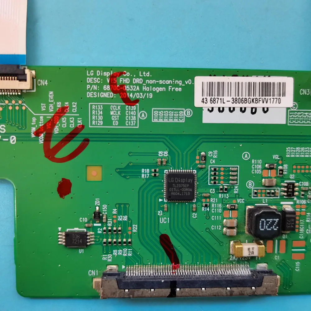 T-CON Logic Board 6870C-0532A 6871L-3806B 6871L-3966A Voor LG 43LJ594V 43LF540V 43LF5100-ZA 43LH590V-ZD 43LX570H 43LF6300-UA