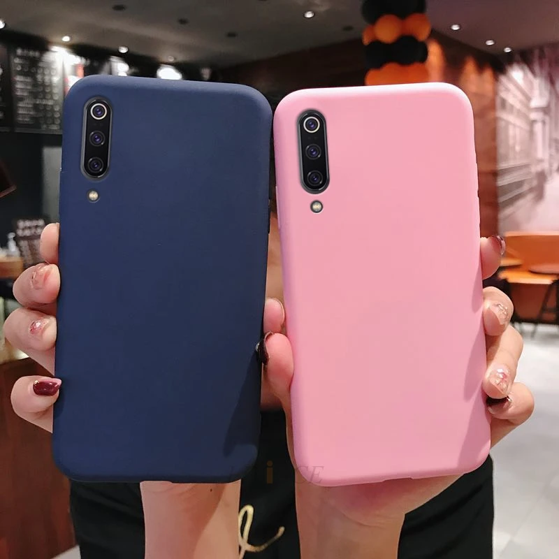 AAA For xiaomi9 xiomi 9se solid candy color silicone case on for xiaomi mi 9 mi9 se yellow thin tpu phone back cover coque funda