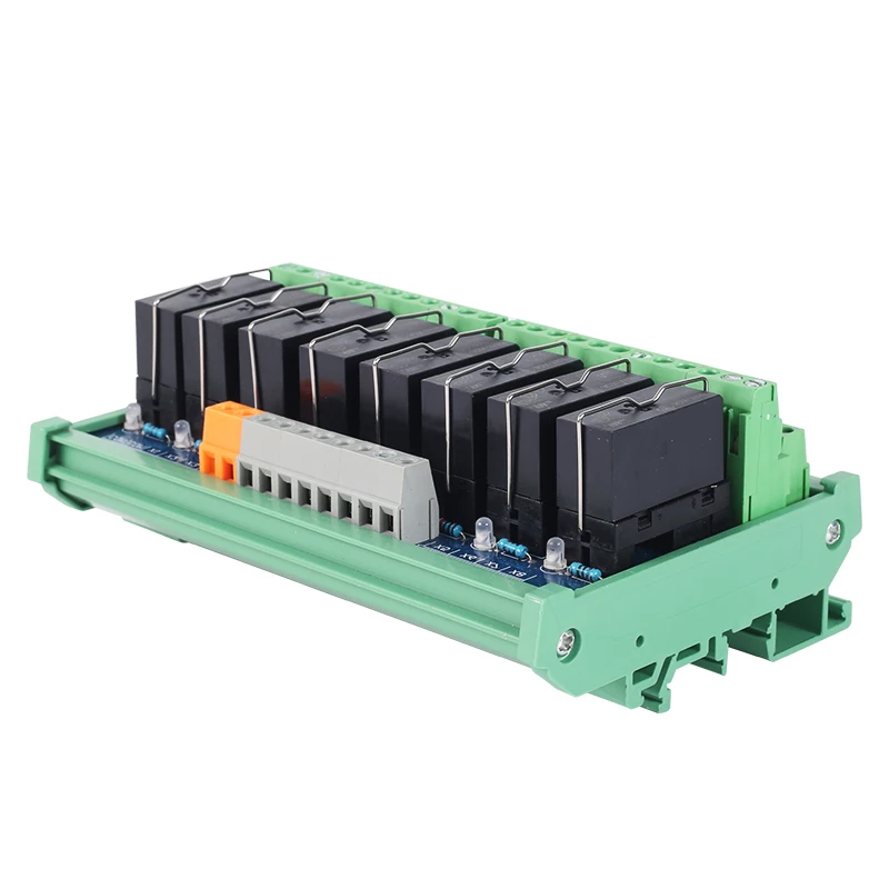 

8-Channel 1NO 1NC 5 Pins Electromagnetic Relays JQX-115F 24VDC Hongfa Relay Module for PLC Expansion Board Control