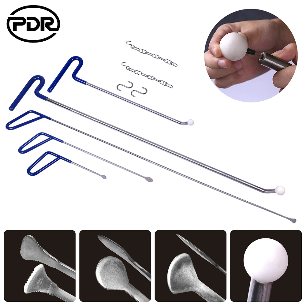 

PDR Tools Push Rods Hooks Crowbar Pry Bar Tool Paintless Dent Repair Tool Kit Car PDR Rod Hail Removal Ferramentas