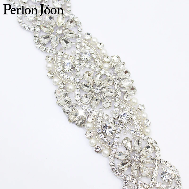 1PC DIY Handmade bridal belt Rhinestone Applique and trim Sewn or ironed for wedding dress decoration Crystal belt WH030