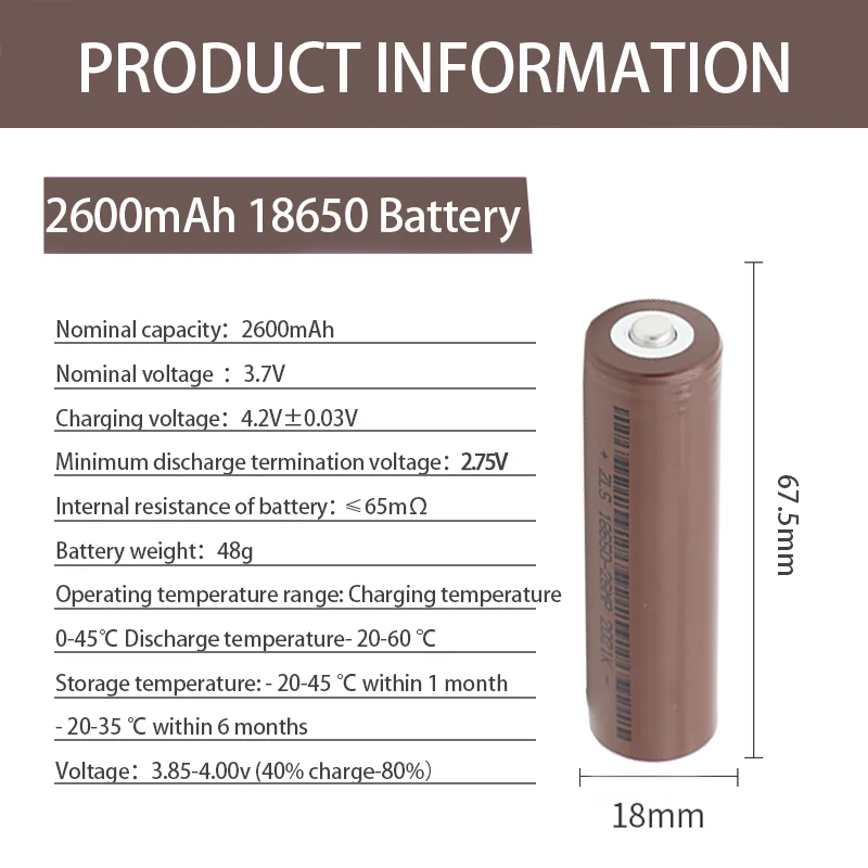 EXPUNKN 3.7 v NCR 18650 2600mah Lithium Rechargeable Battery 100% New Original 18650 pilas recargables For Flashlight batteries