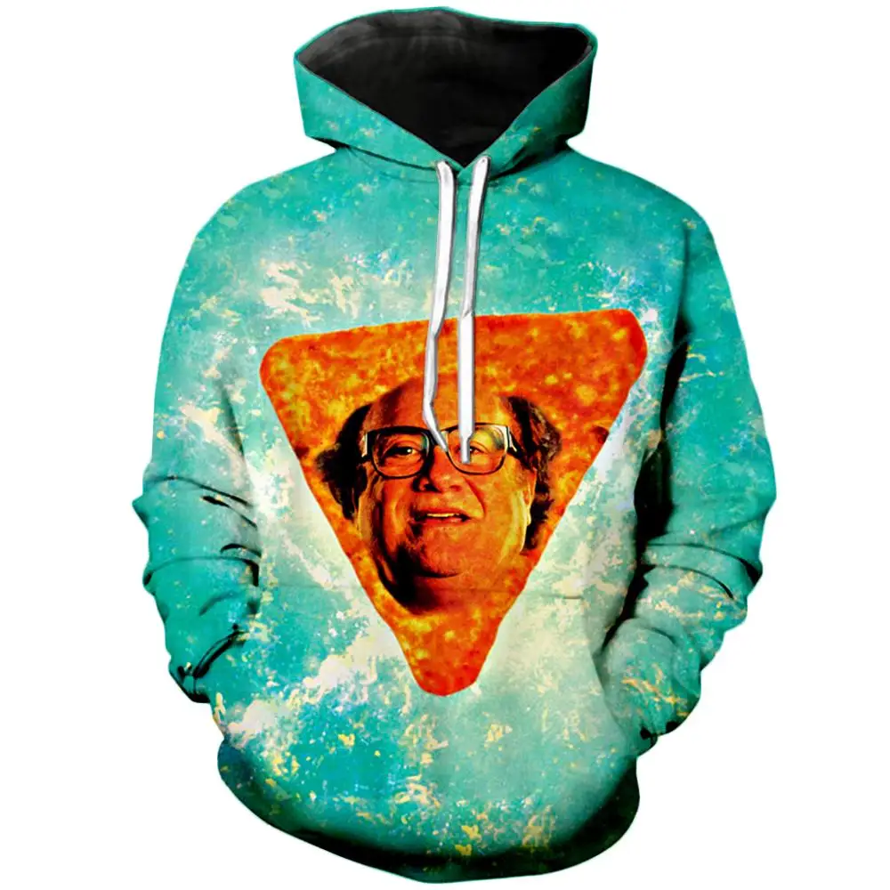 

Danny DeVito in Nacho Cheese Flavor 3D Hoodie Tee Men Women Hooded Sweatshirt Long Sleeve Pullover Style