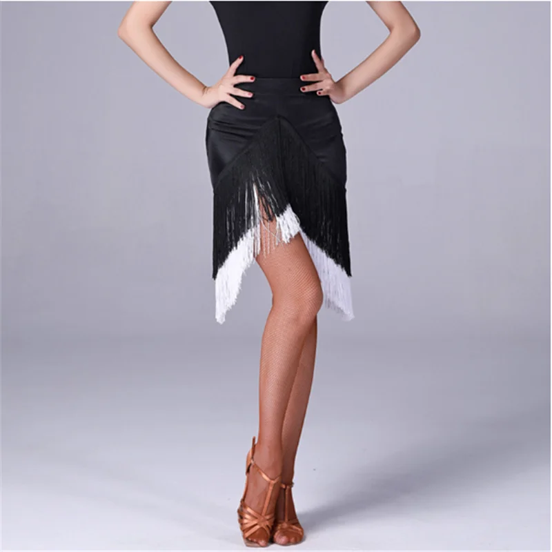New Latin Dance Skirt tassel fringe irregular Skirt sexy women ballroom Cha cha/Rumba/Samba/ dance costumes hip skirts