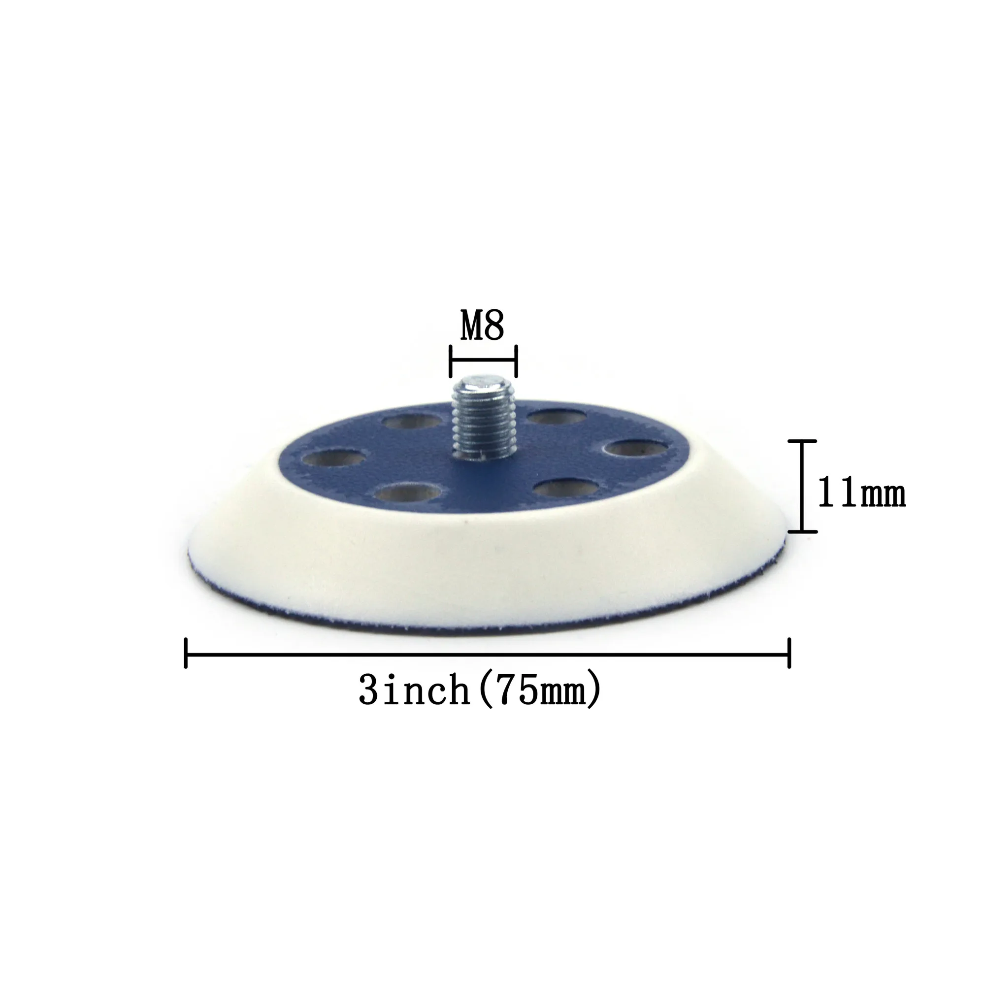 1 Set 3 zoll 75mm 6-Loch Weichen Schwamm Interface Pad + M8 Gewinde Zurück-up Schleifen pad Haken & Loop für Pneumatische Dreh Werkzeug