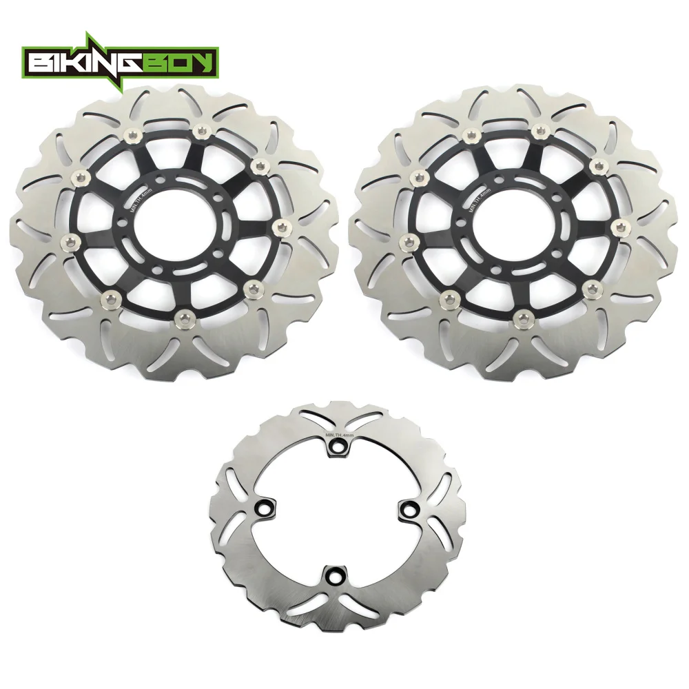 BIKINGBOY For Triumph Speed Triple 1050 2005 2006 2007 Front Rear Brake Discs Disks Rotors Full Set 320mm 220mm Stainless Steel