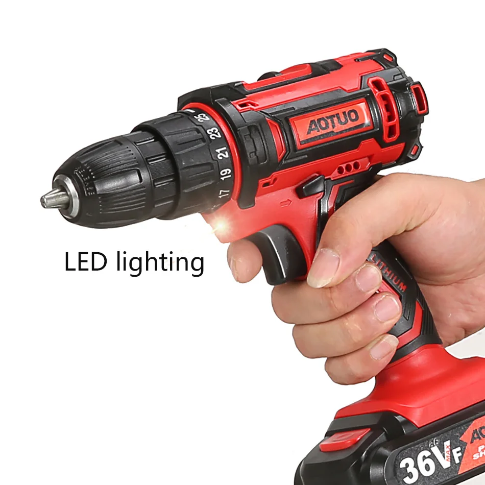 12 18 20V Electric Screwdriver Lithium Drill Mini Cordless Wireless Power Driver DC High Capacity Battery