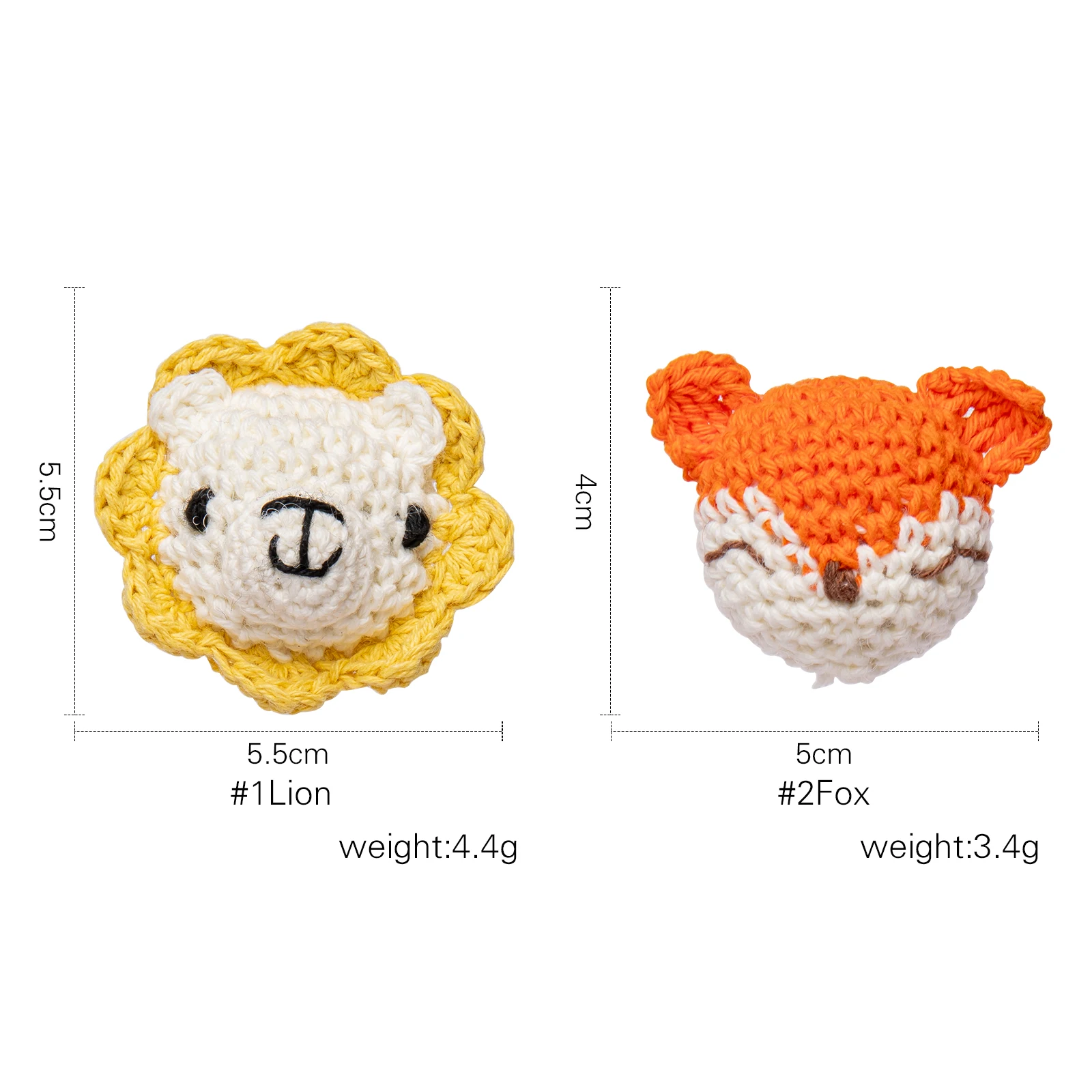 Crochet Beads Cute Animal Lion Fox DIY Molar Knitting Jewelry Crib Baby Sensory Baby Toys Children\'s Products